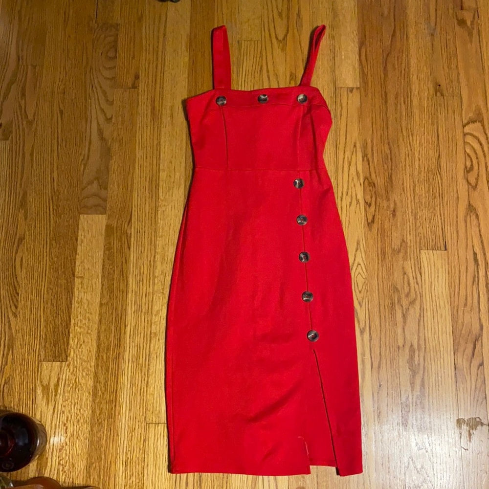 Tight red dress